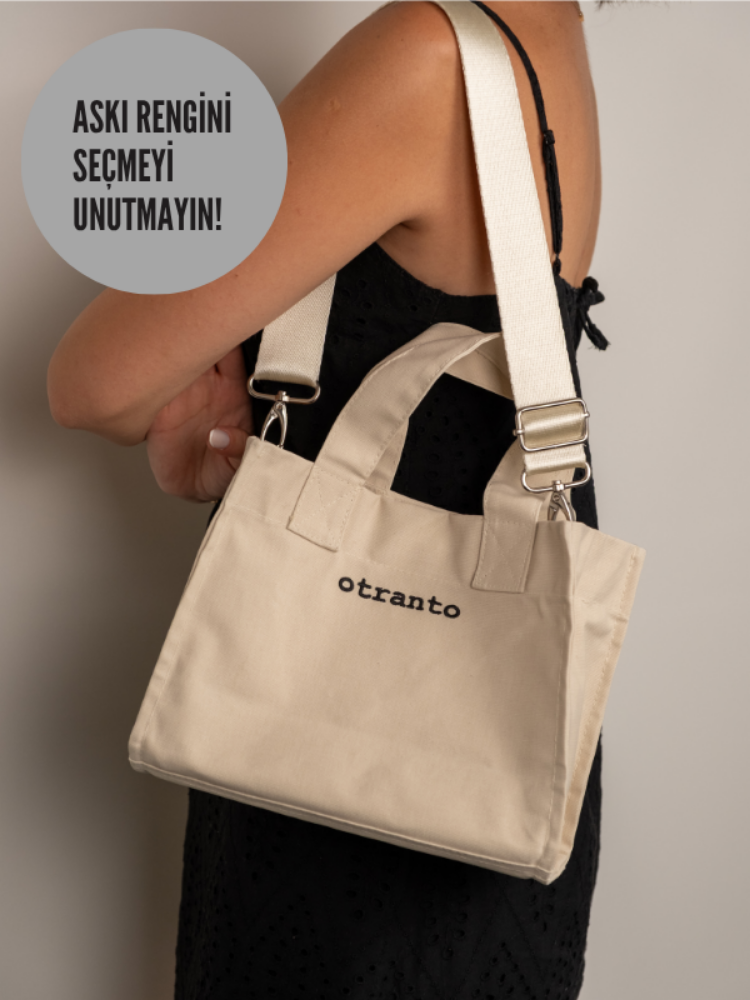 Sole Krem | Mumlu Kanvas Çanta